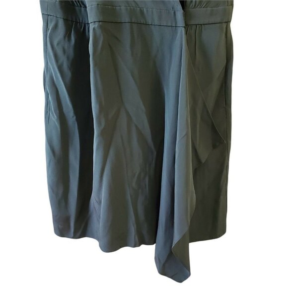 Tibi Dress 2 Dark Green Silk Wrap‎ Cap Sleeve Crepe Pockets Knee-length  Party - Picture 7 of 12